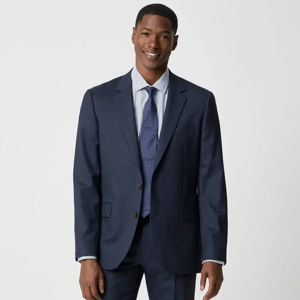 J. Crew Slim-Fit Thompson Worsted Wool Suit Jacket Heather Navy Size 40S NWT
